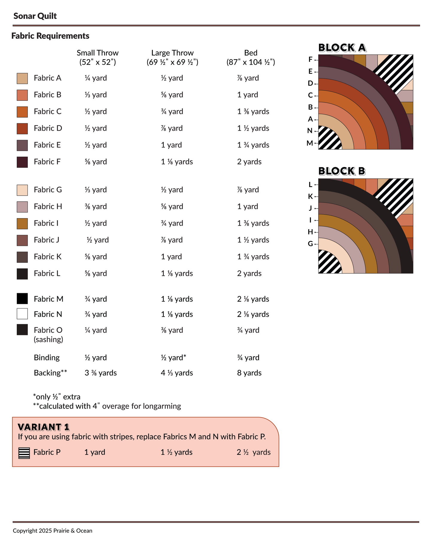 Sonar Quilt Pattern - PDF