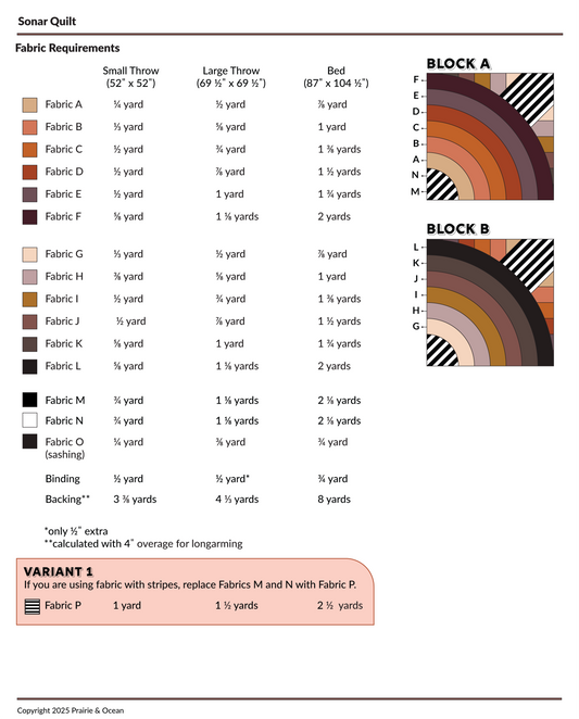 Sonar Quilt Pattern - PDF