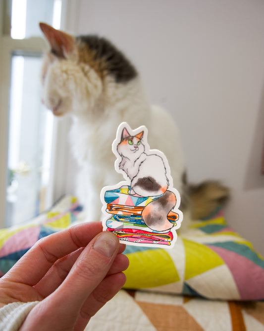 #catsonquiltstacks sticker - 5 pack