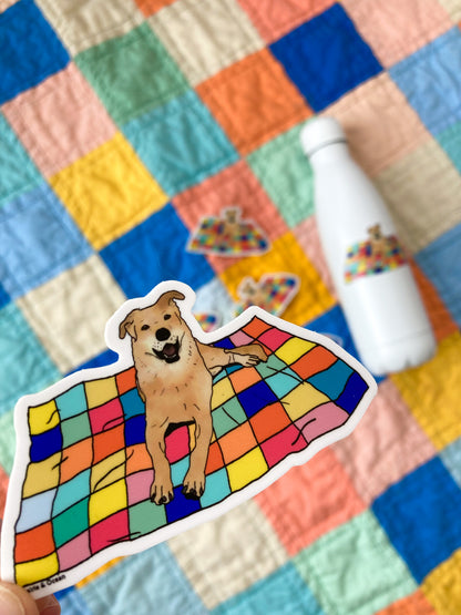 #dogsonquilts sticker