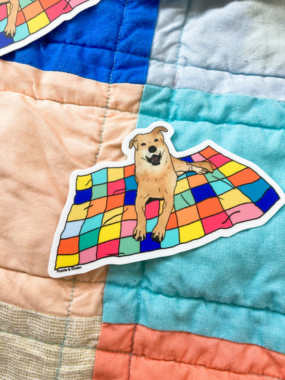 #dogsonquilts sticker